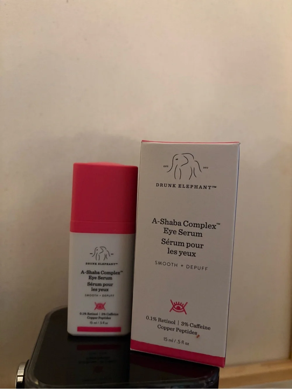 Drunk Elephant A-Shaba Complex Eye Serum — Pink and White